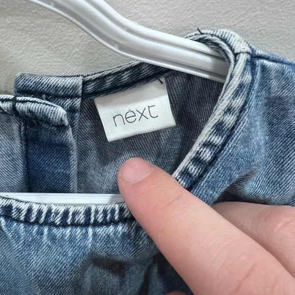 Next Blue Denim Tiered Dress - Picture 5 of 7